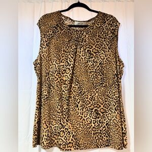 Jones Studio Leopard Print Sleeveless Blouse